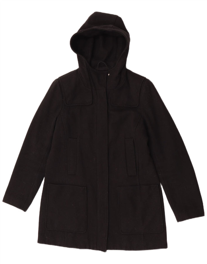 Michael Kors Womens Hooded Parka Jacket UK 14 Medium Black Wool