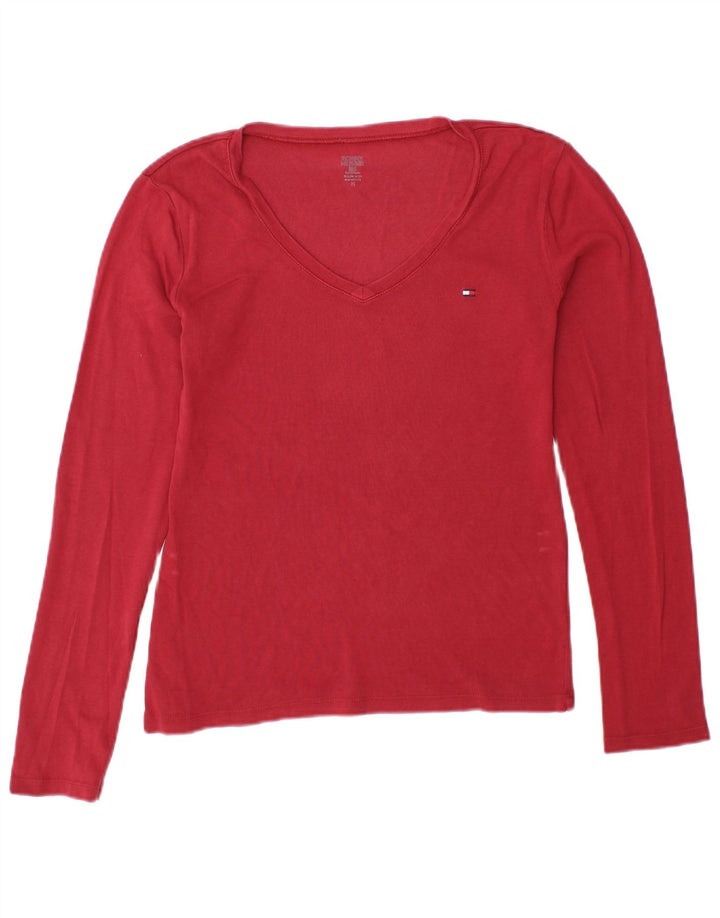 TOMMY HILFIGER Womens Top Long Sleeve UK 10 Small Red