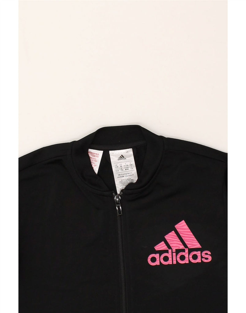 ADIDAS Girls Tracksuit Top Jacket 11-12 Years Medium  Black Polyester | Vintage Adidas | Thrift | Second-Hand Adidas | Used Clothing | Messina Hembry 