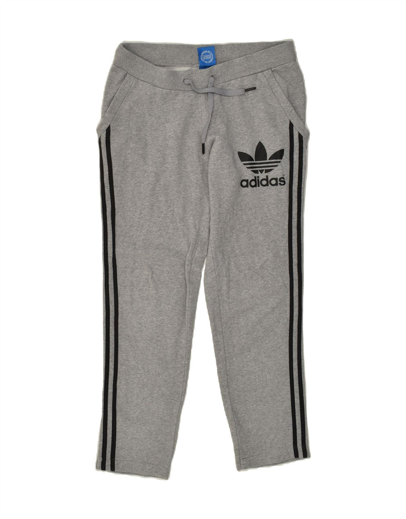 ADIDAS Mens Graphic Tracksuit Trousers Small Grey Cotton | Vintage Adidas | Thrift | Second-Hand Adidas | Used Clothing | Messina Hembry 