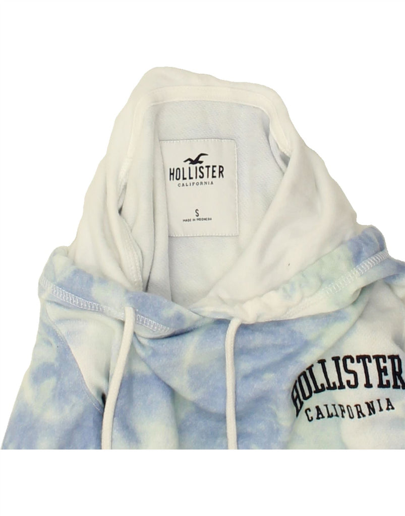 HOLLISTER Womens Graphic Hoodie Jumper UK 10 Small Blue Tie Dye Cotton | Vintage Hollister | Thrift | Second-Hand Hollister | Used Clothing | Messina Hembry 