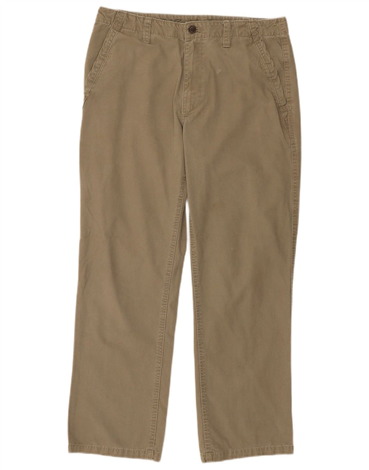 EDDIE BAUER Mens Straight Chino Trousers  W32 L30 Khaki Cotton