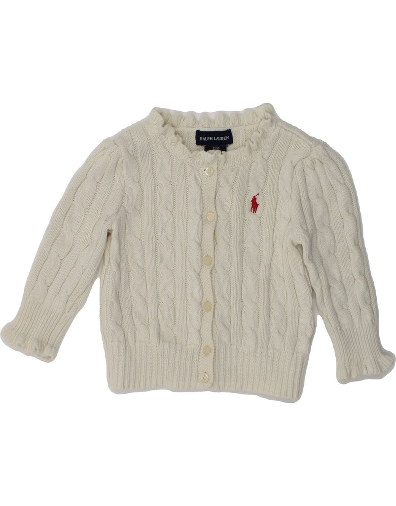 RALPH LAUREN Baby Girls Cardigan Sweater 9-12 Months Off White Cotton | Vintage Ralph Lauren | Thrift | Second-Hand Ralph Lauren | Used Clothing | Messina Hembry 