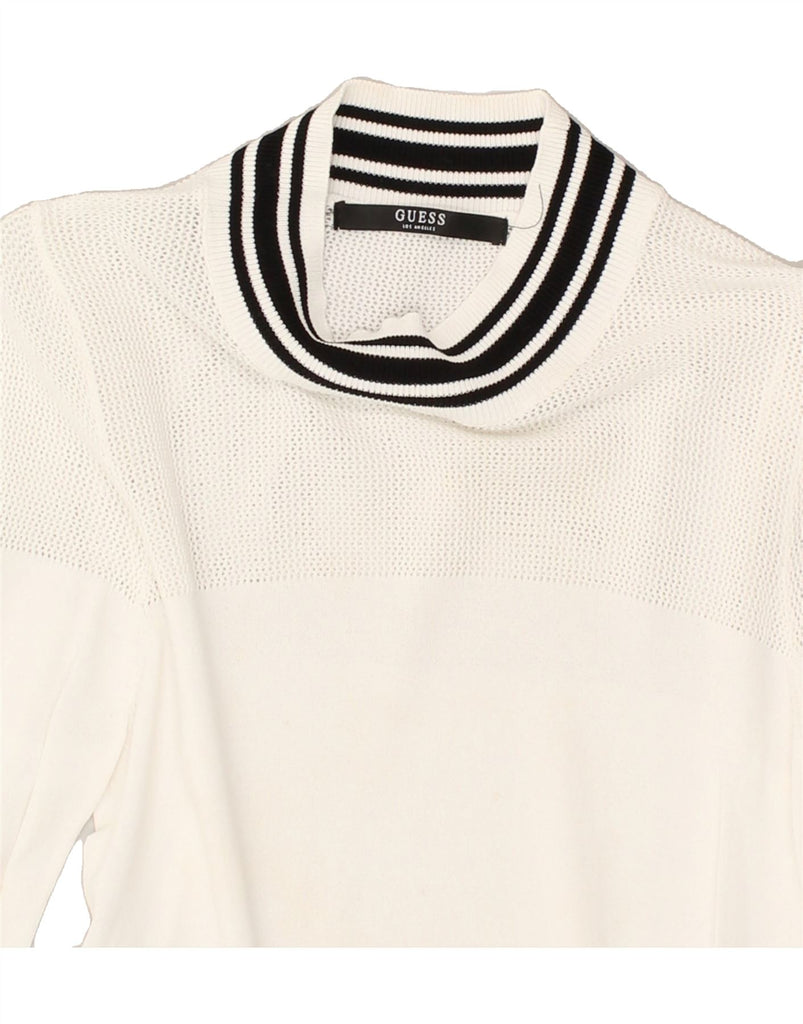 GUESS Womens Turtle Neck Jumper Sweater UK 8 Small White | Vintage Guess | Thrift | Second-Hand Guess | Used Clothing | Messina Hembry 