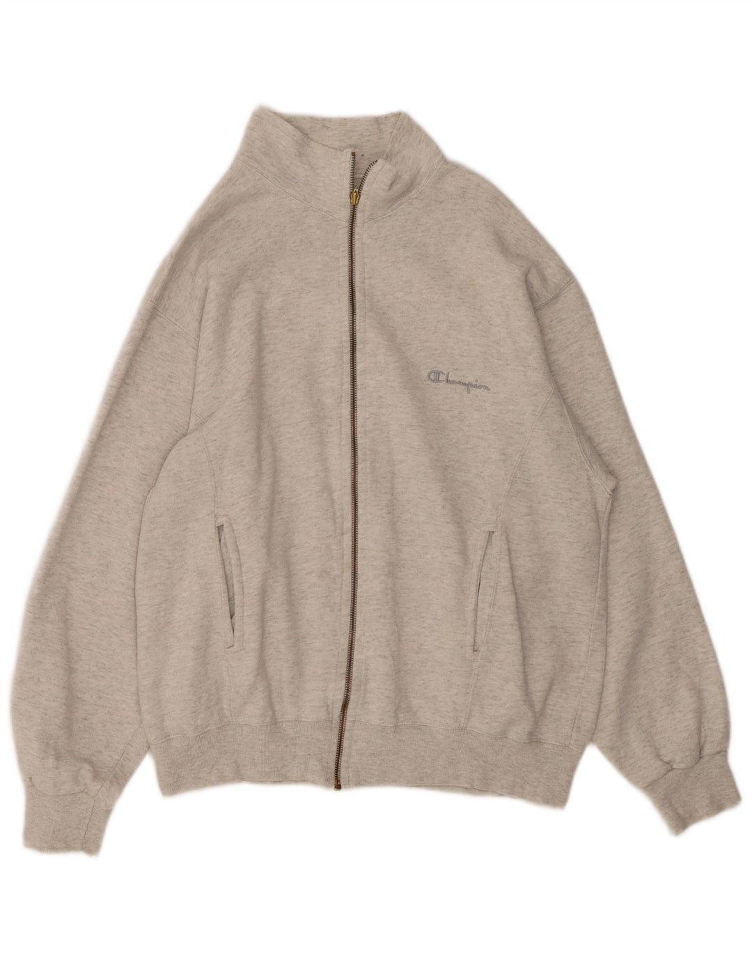 CHAMPION Mens Tracksuit Top Jacket Medium Grey Cotton