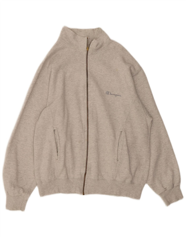 CHAMPION Mens Tracksuit Top Jacket Medium Grey Cotton