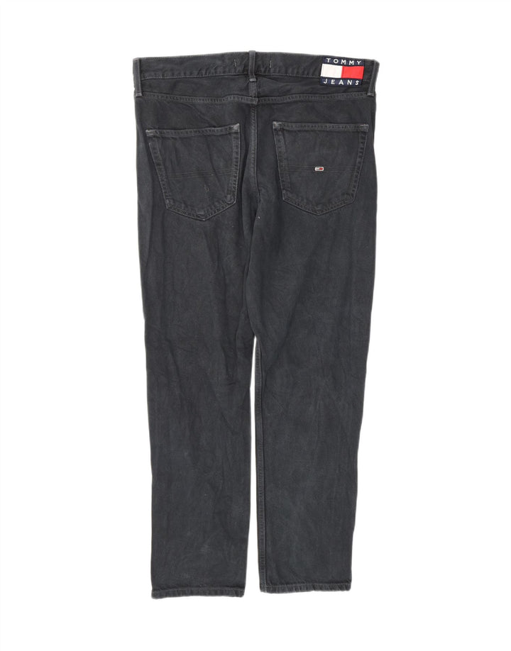 Tommy Hilfiger Mens Regular Tapered Jeans W32 L30 Black Cotton