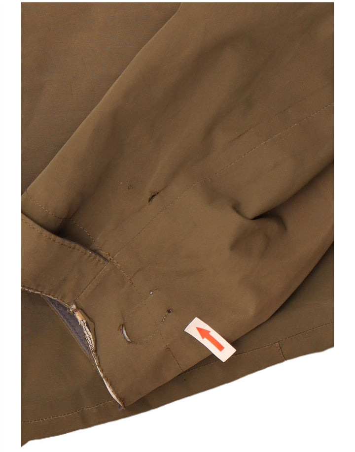 The North Face Mens Hooded Rain Jacket UK 38 Medium Khaki Polyester