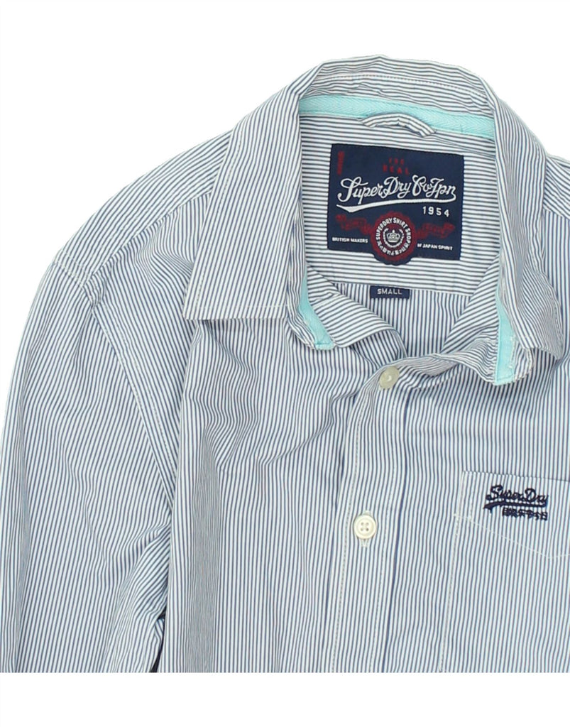 SUPERDRY Mens Shirt Small Blue Pinstripe Cotton | Vintage Superdry | Thrift | Second-Hand Superdry | Used Clothing | Messina Hembry 