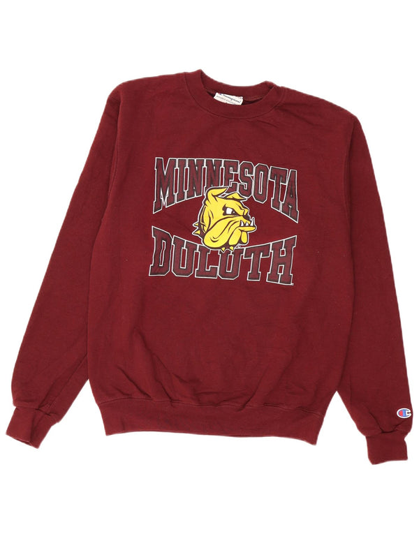 Champion Mens Minnesota Duluth Graphic Sweatshirt Jumper Small Burgundy
