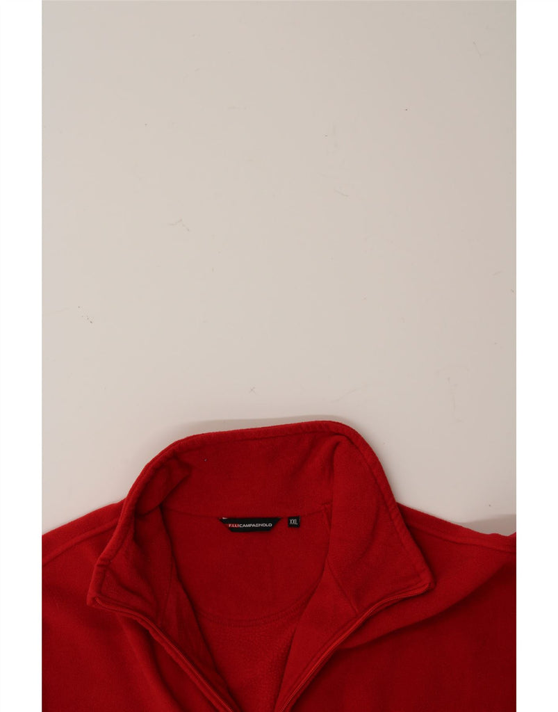 CAMPAGNOLO Mens Zip Neck Fleece Jumper 2XL Red Vintage Campagnolo and Second-Hand Campagnolo from Messina Hembry 