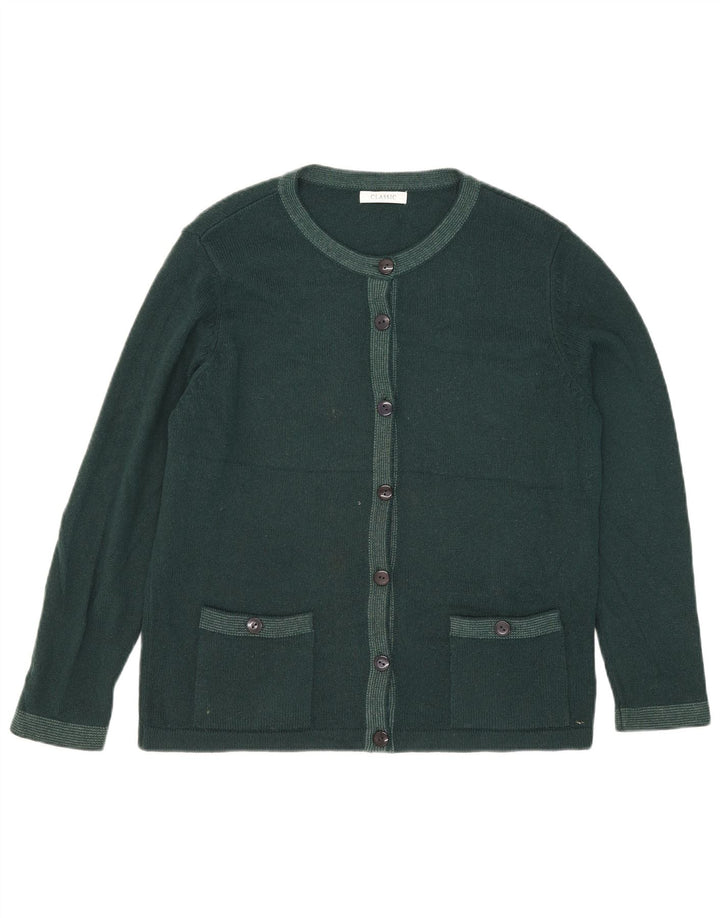 Marks & Spencer Womens Cardigan Sweater UK 16 Large Green Acrylic