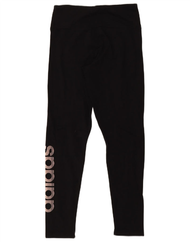 Adidas Womens Graphic Leggings UK 12/14 Medium  Black Cotton