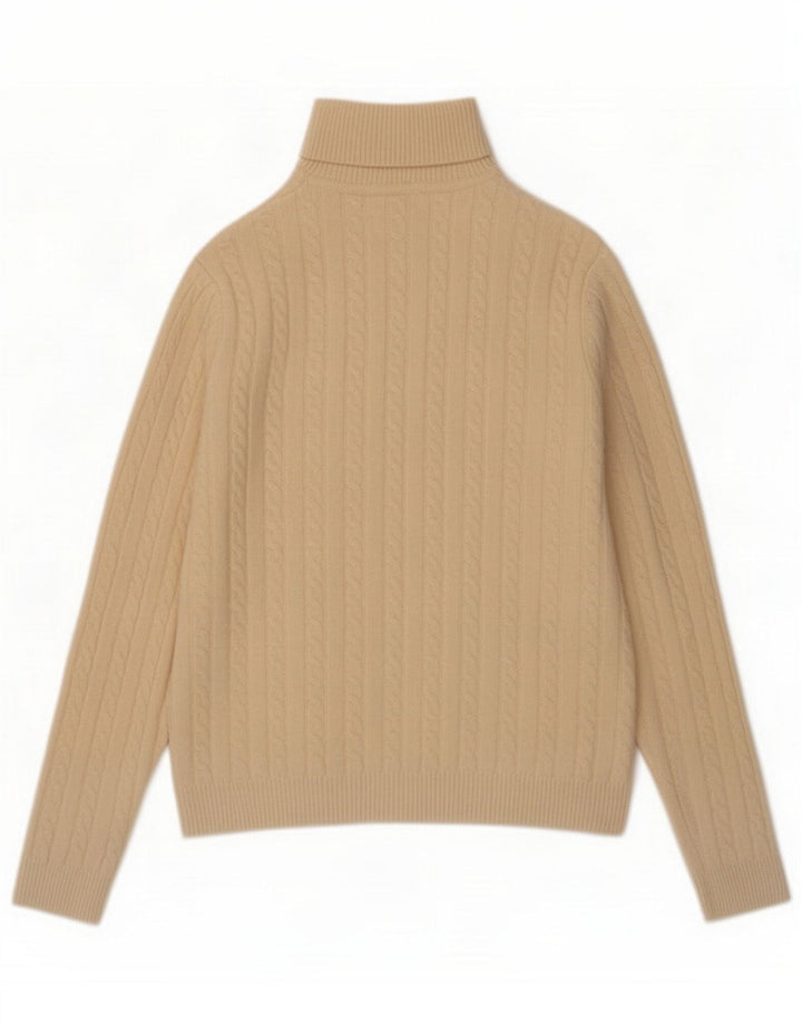 Sun68 Womens Roll Neck Jumper Sweater UK 14 Medium Off White Wool
