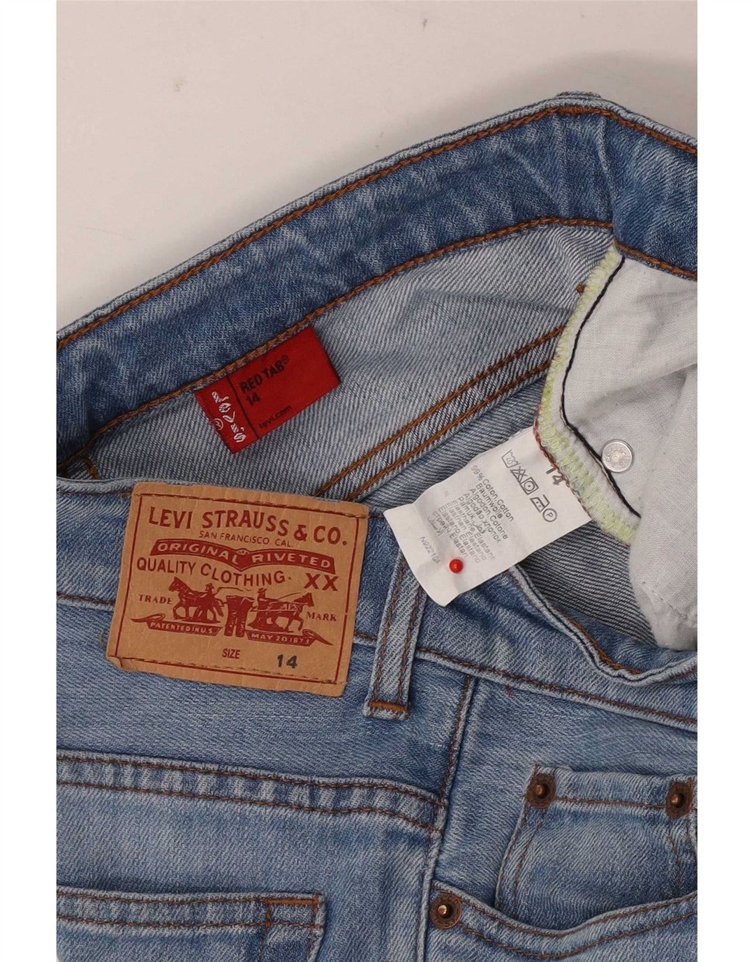 Levi's Boys Straight Jeans 13-14 Years W28 L30 Blue Cotton