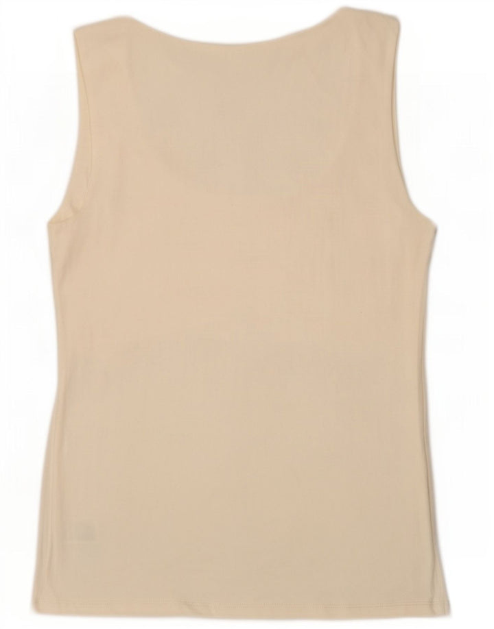 Zara Womens Vest Top UK 14 Large Off White Polyamide