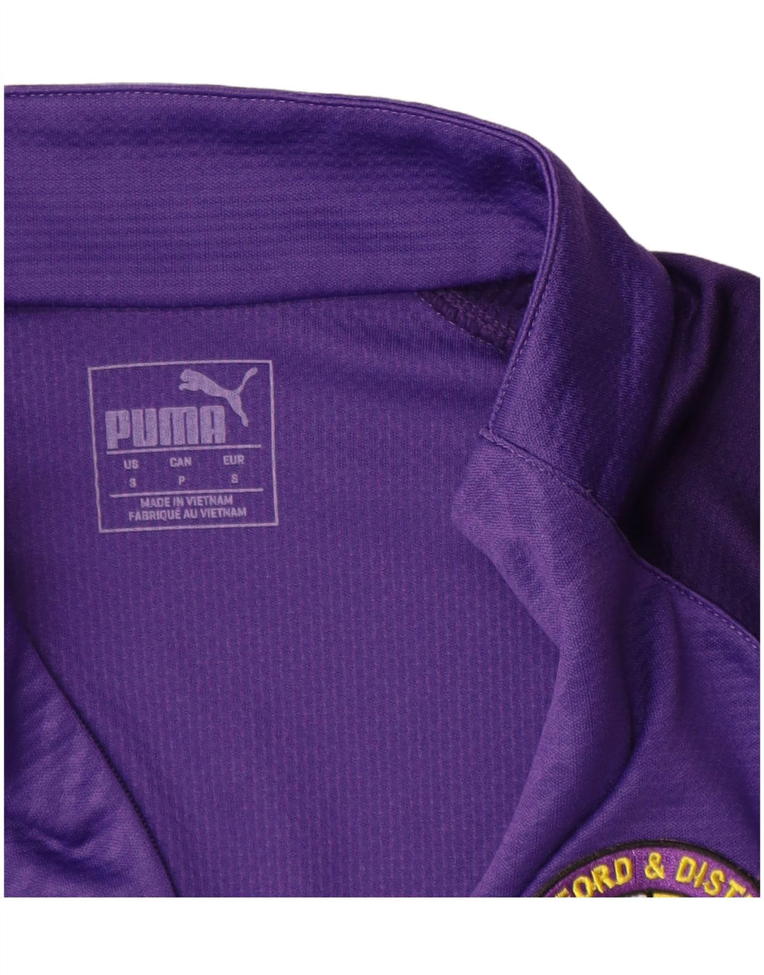 PUMA Mens Graphic Zip Neck Pullover Tracksuit Top Small Purple Geometric