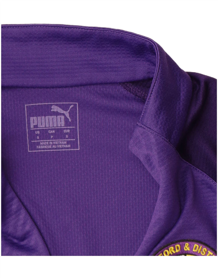 PUMA Mens Graphic Zip Neck Pullover Tracksuit Top Small Purple Geometric