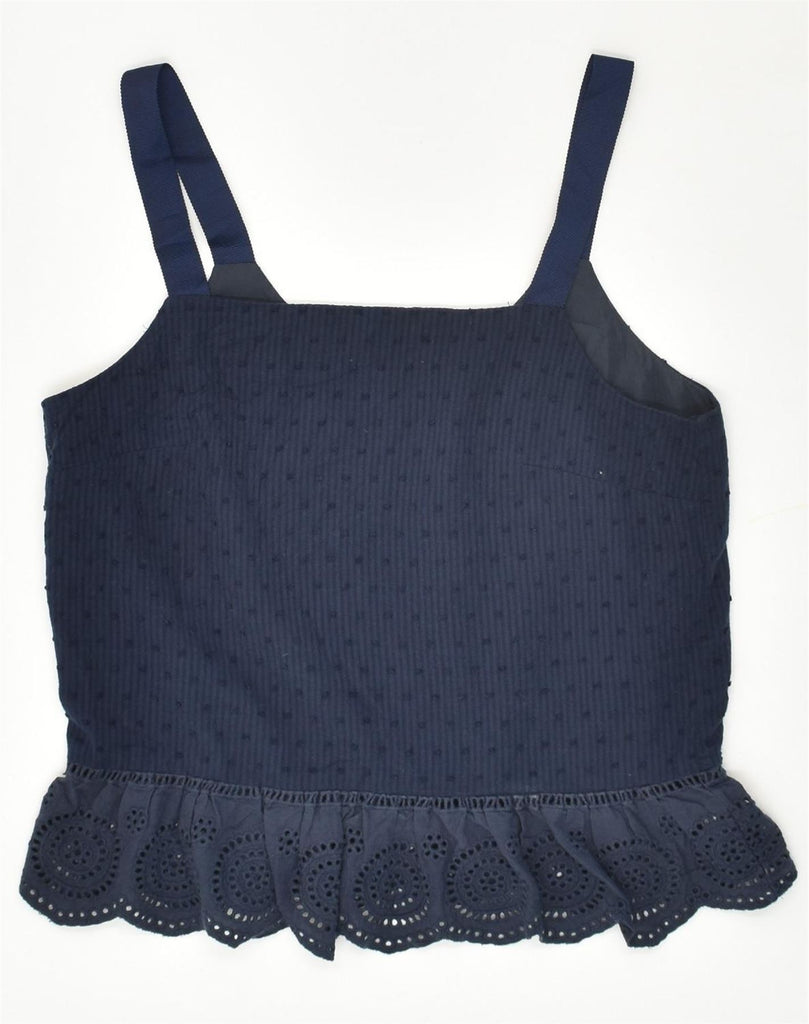 J. CREW Womens Peplum Cami Top US 0 XS  Navy Blue | Vintage J. Crew | Thrift | Second-Hand J. Crew | Used Clothing | Messina Hembry 