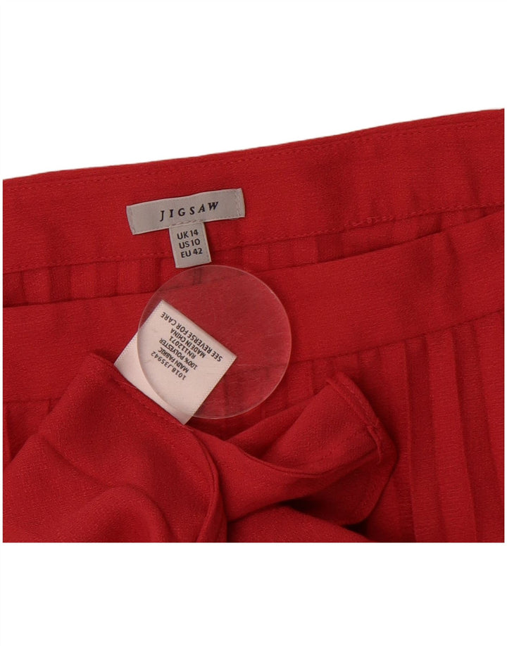 JIGSAW Womens Pleated Skirt UK 14 Large W32  Red Polyester