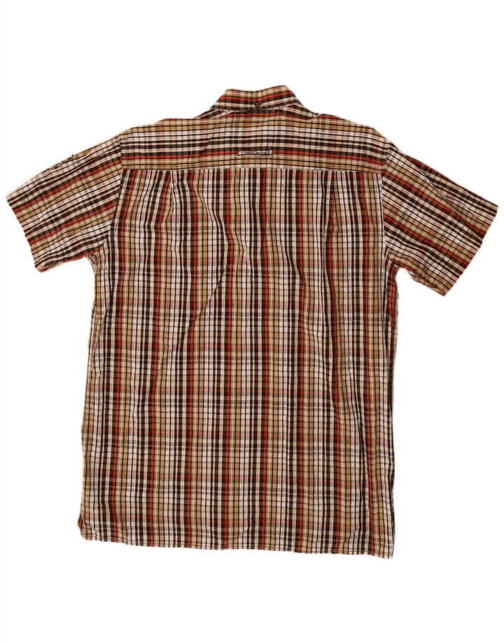 CAMEL ACTIVE Mens Short Sleeve Shirt Large Multicoloured Check Cotton