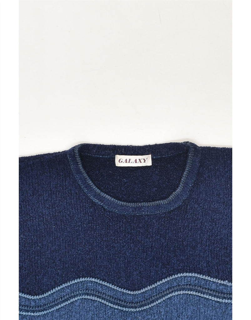 GALAXY Womens Crew Neck Jumper Sweater UK 16 Large Navy Blue Colourblock Vintage GALAXY and Second-Hand GALAXY from Messina Hembry 