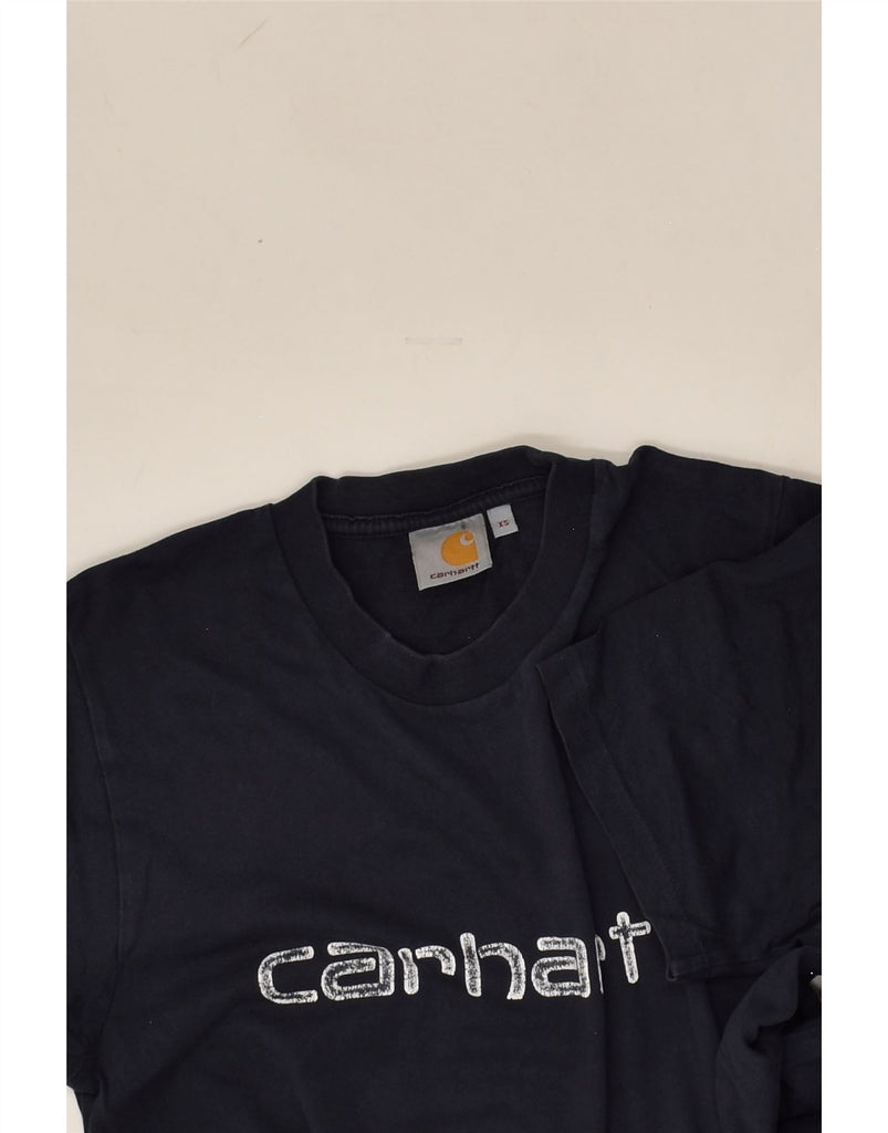 CARHARTT Mens Graphic T-Shirt Top XS Navy Blue Cotton | Vintage Carhartt | Thrift | Second-Hand Carhartt | Used Clothing | Messina Hembry 