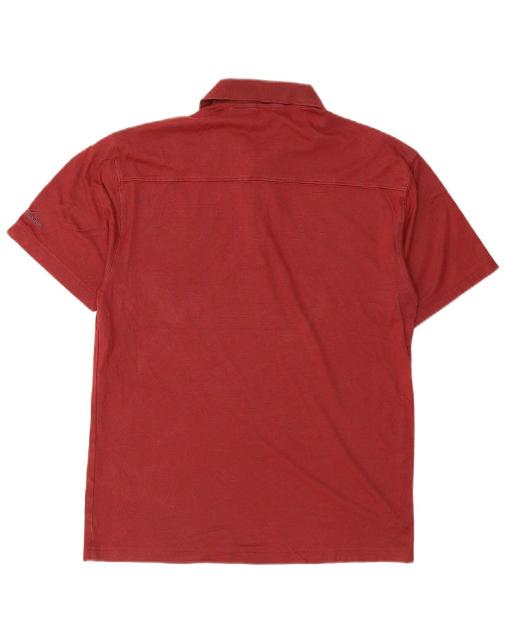 EDDIE BAUER Mens Polo Shirt Small Burgundy Cotton