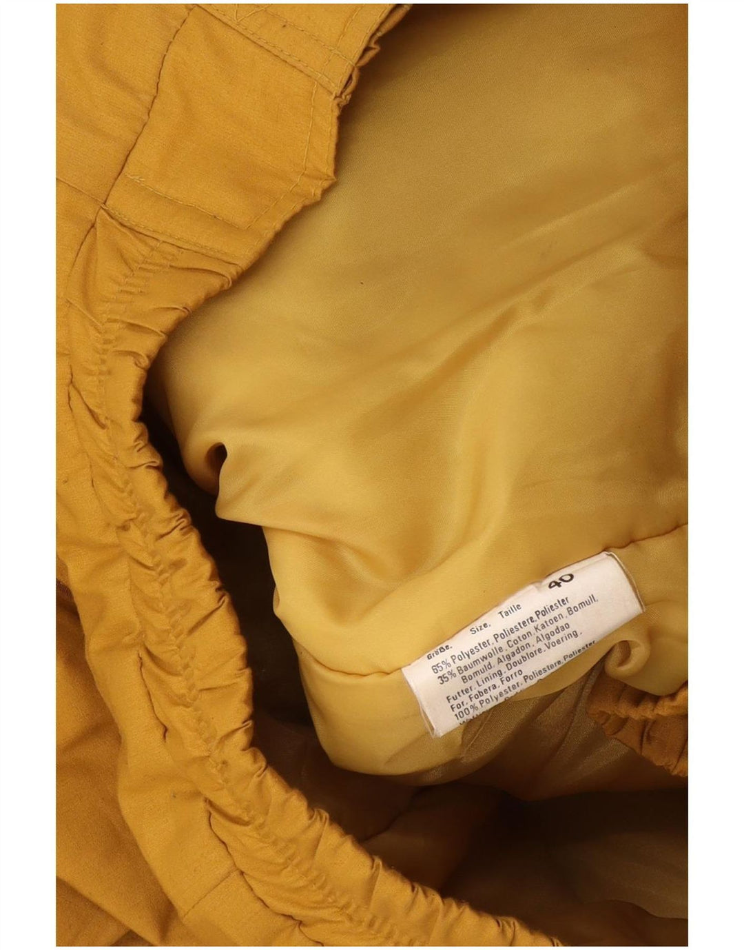 Vintage Womens Oversized Bomber Jacket EU 40 Medium Yellow Polyester