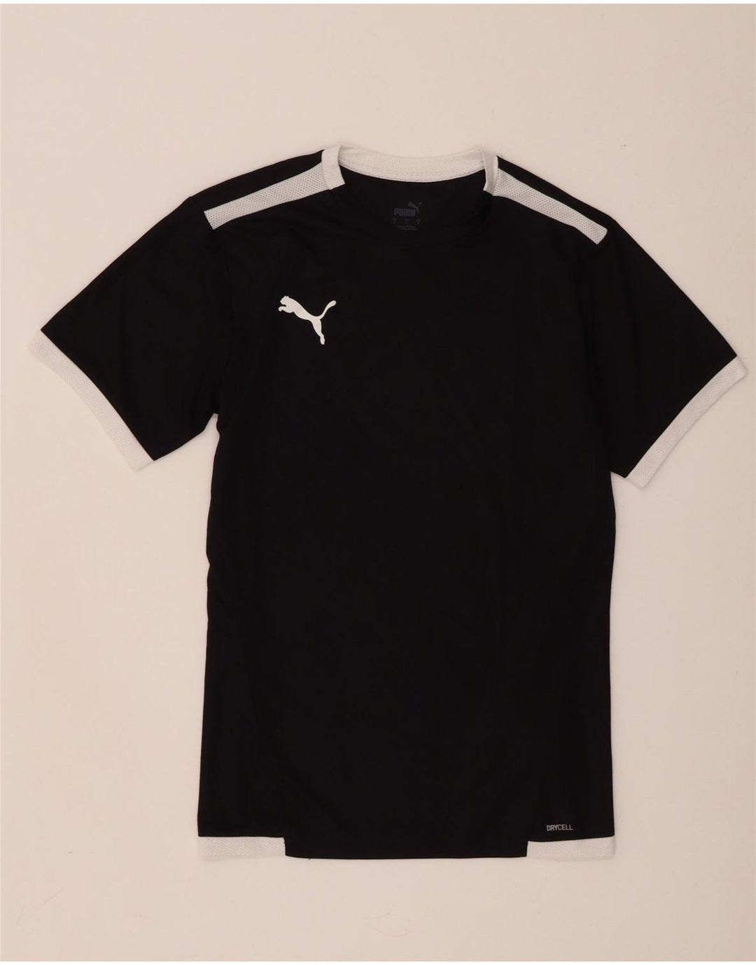 Puma Mens T-Shirt Top Small Black Colourblock Polyester