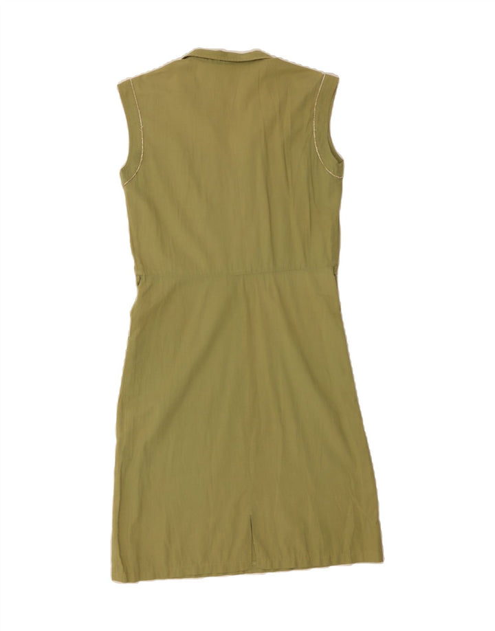 VINTAGE Womens Sleeveless A-Line Dress UK 12 Medium Green Vintage Vintage and Second-Hand Vintage from Messina Hembry 