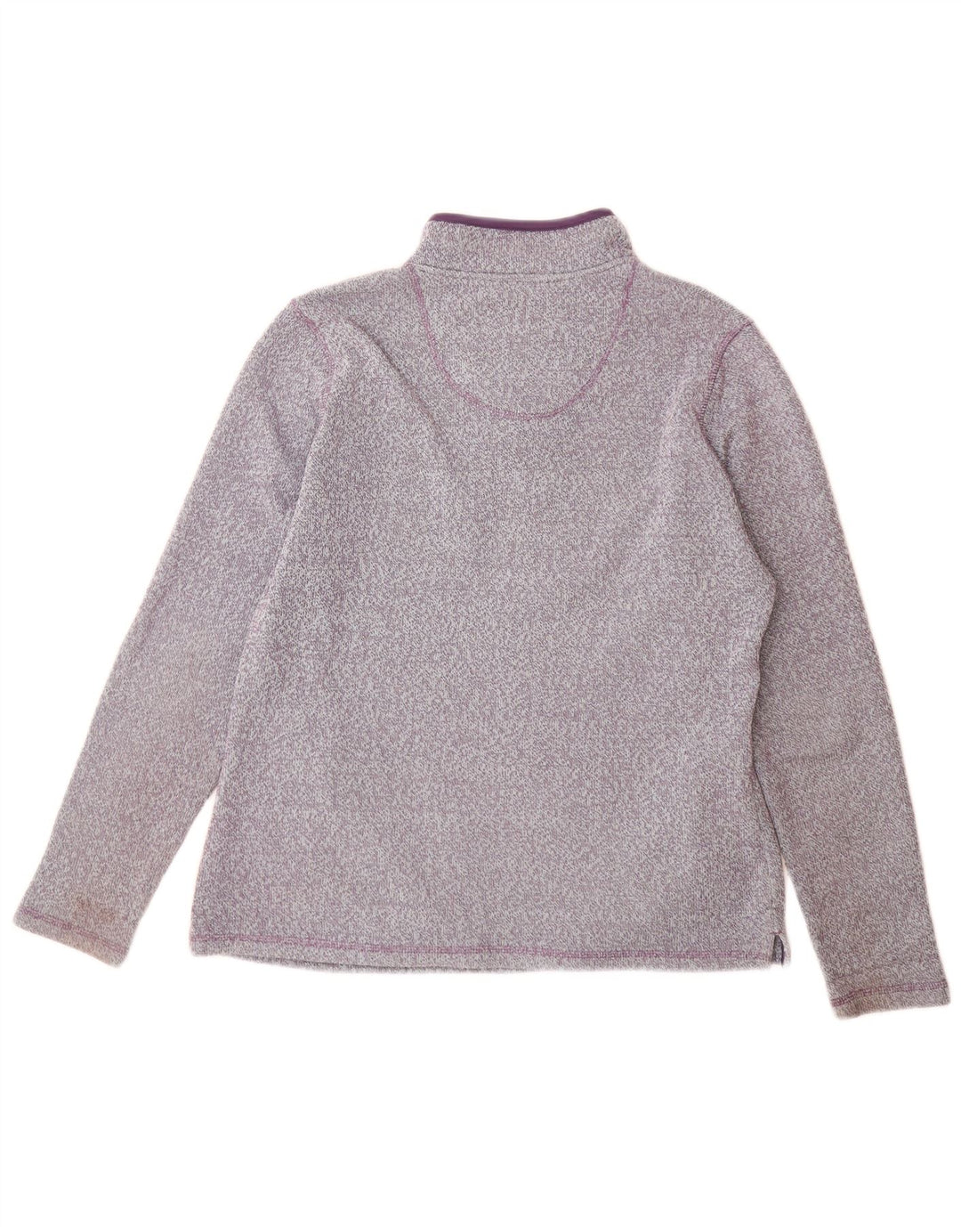 Weird Fish Womens Zip Neck Jumper Sweater UK 14 Large Purple Polyester