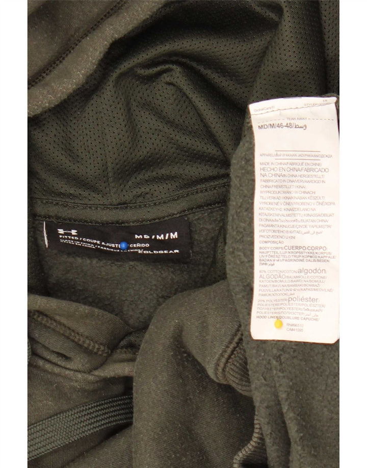 Under Armour Mens Cold Gear Hoodie Jumper Medium Khaki Cotton
