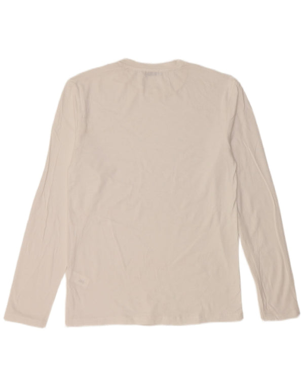 Zara Mens Top Long Sleeve Medium White Cotton