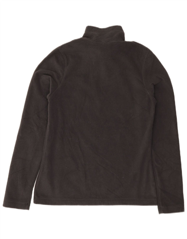 REEBOK Womens Zip Neck Fleece Jumper UK 8/10 Small Black Polyester