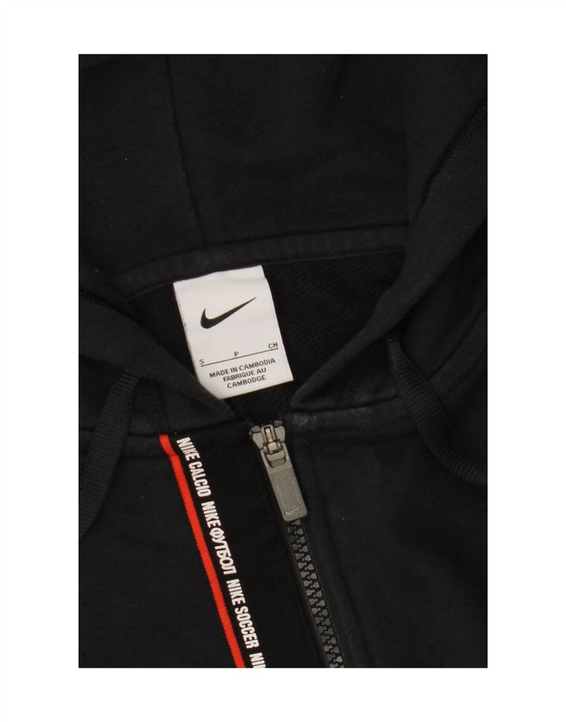 NIKE Mens Graphic Zip Hoodie Sweater Small Black Cotton Vintage Nike and Second-Hand Nike from Messina Hembry 
