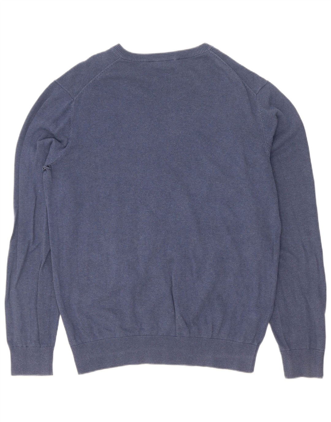 Crew Clothing Mens V-Neck Jumper Sweater Large Blue Cotton