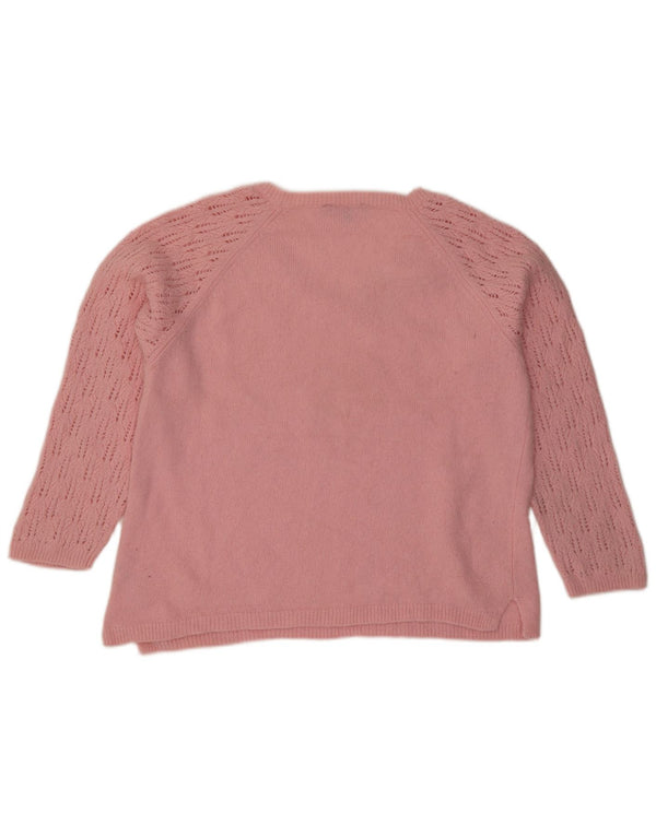 Crew Clothing Womens V-Neck Jumper Sweater UK 18 XL Pink Wool