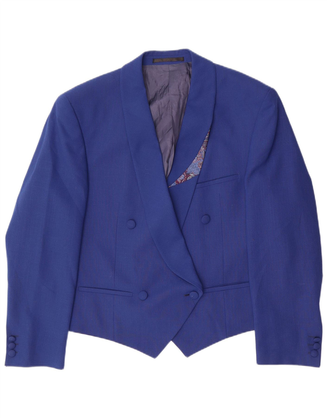 ERIC LASALLE Womens Double Breasted Blazer Jacket IT 48 XL Blue