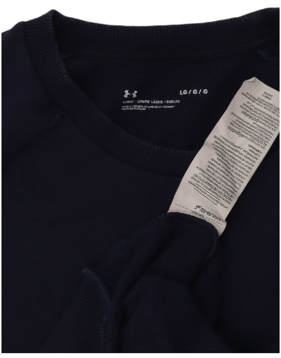 Under Armour Mens Sweatshirt Jumper Large Navy Blue Cotton