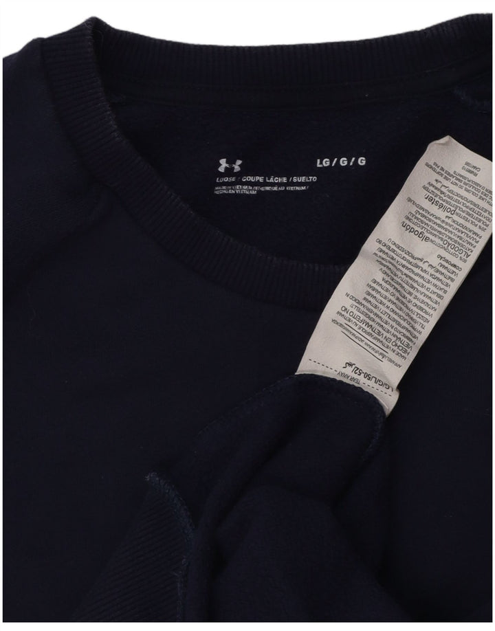 Under Armour Mens Sweatshirt Jumper Large Navy Blue Cotton