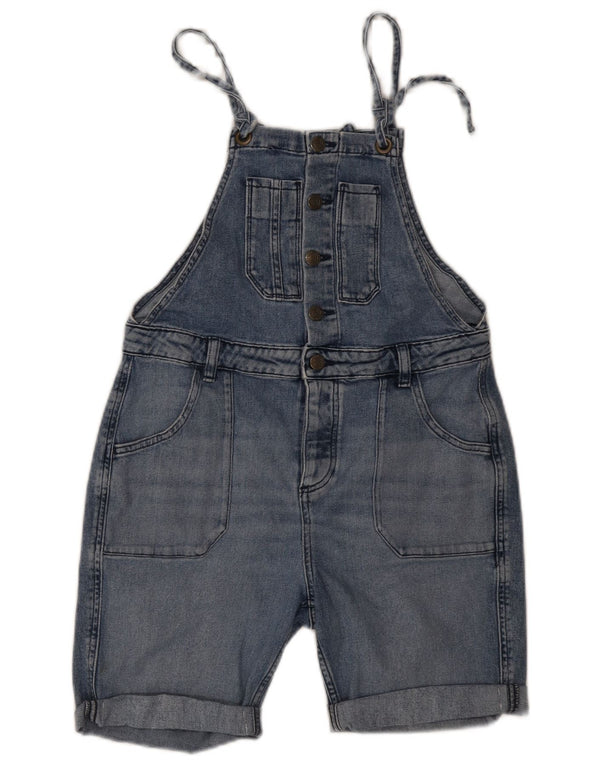 Fat Face Womens Dungarees Denim Shorts UK 12 Medium W30 Blue Cotton