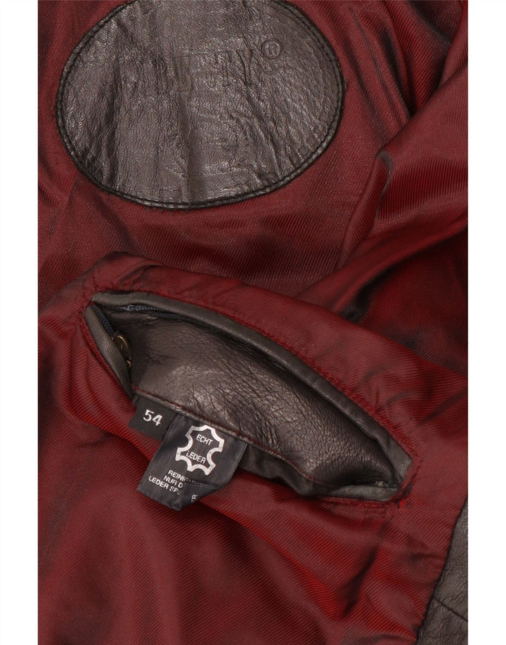 Liberty Mens Leather Jacket IT 54 2XL Brown Leather