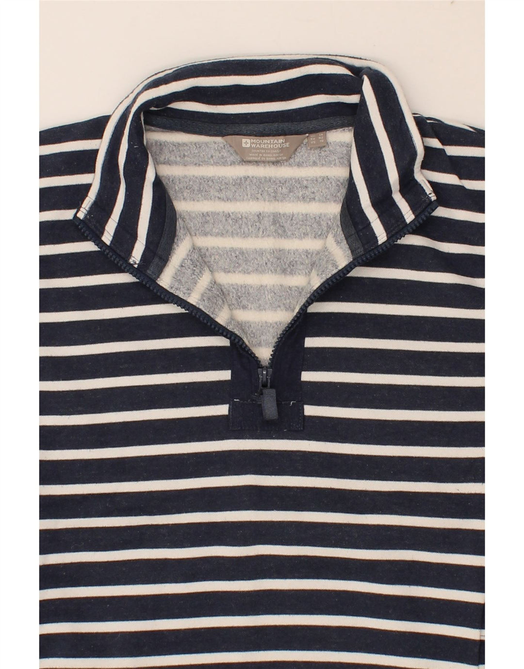 MOUNTAIN WAREHOUSE Womens Sweatshirt Jumper UK 14 Large  Navy Blue Striped Vintage Mountain Warehouse and Second-Hand Mountain Warehouse from Messina Hembry 