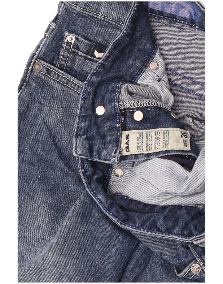 Gas Mens Denim Bermuda Shorts W30 Medium Blue