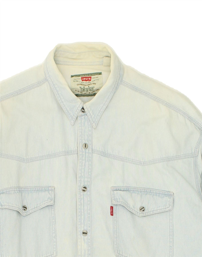 LEVI'S Mens Denim Shirt XL Blue Cotton Vintage Levi's and Second-Hand Levi's from Messina Hembry 