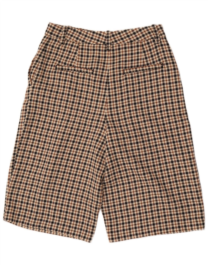 Zara Womens Pegged Chino Shorts Medium W28 Brown Houndstooth Polyester