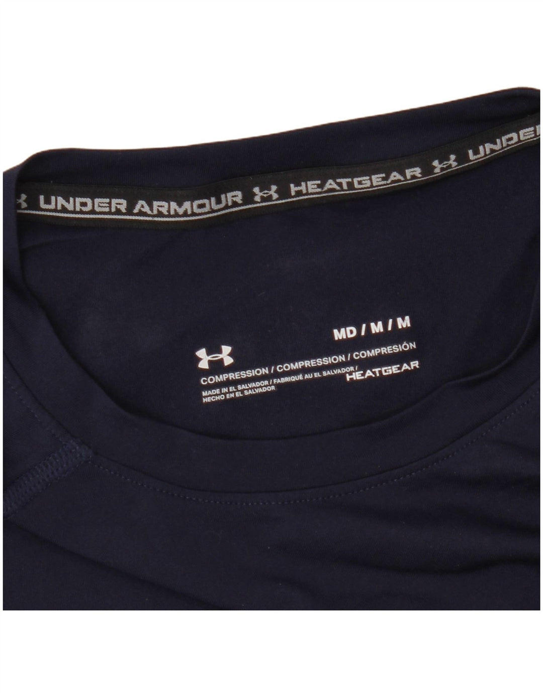 Under Armour Mens Heat Gear T-Shirt Top Medium Navy Blue Synthetic
