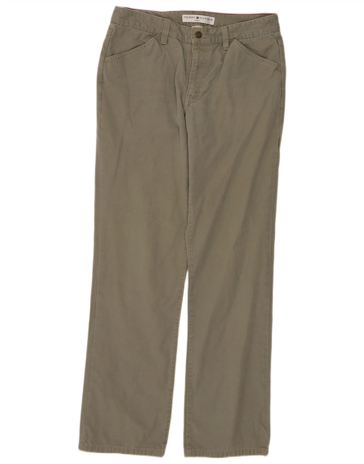 TOMMY HILFIGER Womens Straight Casual Trousers US 6 Medium W28 L30 Khaki