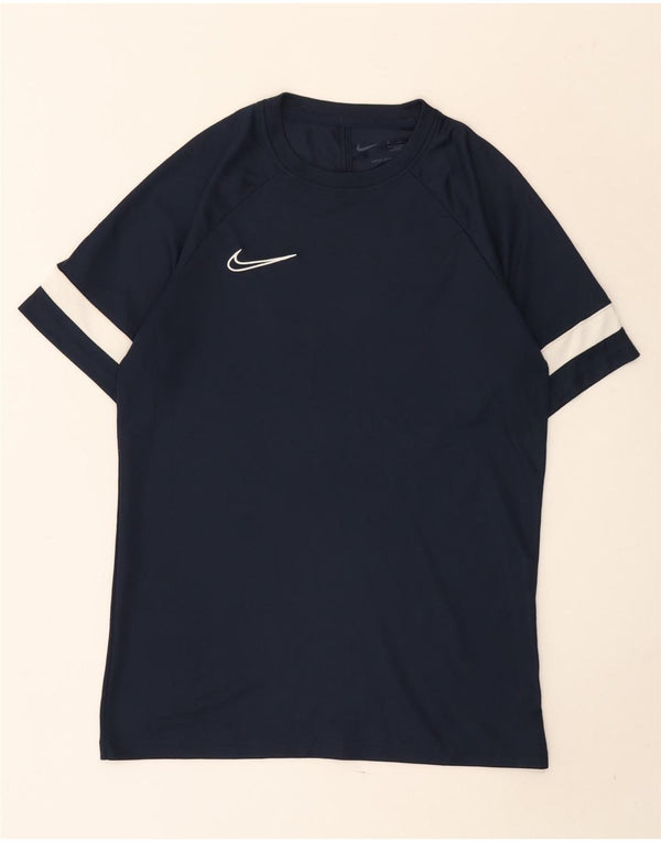Nike Mens Dri Fit T-Shirt Top Medium Navy Blue Colourblock